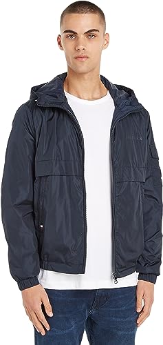 Tommy Hilfiger Herren Jacke Hooded Jacket Übergangsjacke, Blau (Desert Sky), XS von Tommy Hilfiger