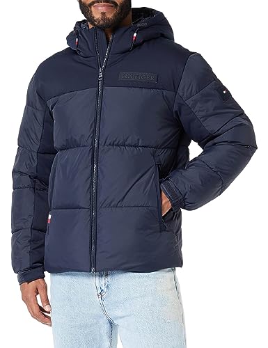 Tommy Hilfiger Herren Jacke Hooded Jacket Winterjacke, Blau (Desert Sky), XXL von Tommy Hilfiger