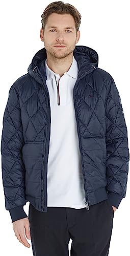 Tommy Hilfiger Herren Jacke Recycled Hooded Jacket Übergangsjacke, Blau (Desert Sky), 3XL von Tommy Hilfiger