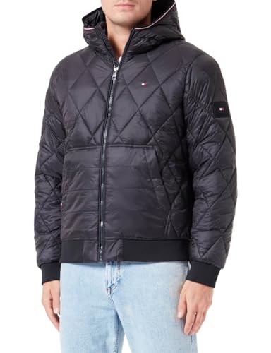 Tommy Hilfiger Herren Jacke Recycled Hooded Jacket Übergangsjacke, Schwarz (Black), 3XL von Tommy Hilfiger