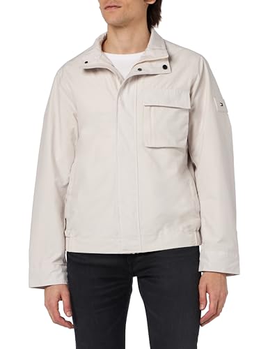 Tommy Hilfiger Herren Jacke Stand Collar Shirt Jacket Übergangsjacke, Beige (Misty Coast), S von Tommy Hilfiger