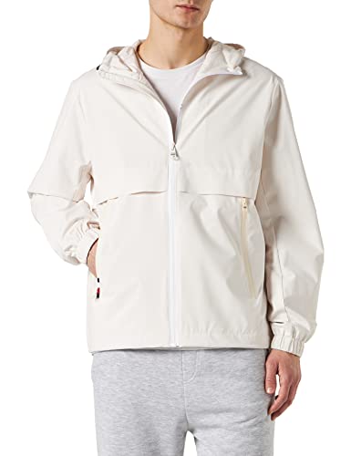 Tommy Hilfiger Herren Jacke TH Protect Sail Hooded Jacket Übergangsjacke, Beige (Weathered White), M von Tommy Hilfiger