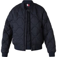 Tommy Hilfiger Herren Steppblouson blau Mikrofaser unifarben von Tommy Hilfiger