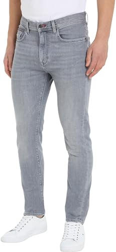 Tommy Hilfiger Herren Jeans Bleecker Slim Fit, Grau (Reed Grey), 30W / 32L von Tommy Hilfiger