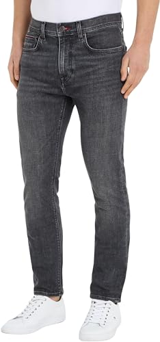 Tommy Hilfiger Herren Jeans Bleecker Slim Fit, Schwarz (Damon Black), 28W / 30L von Tommy Hilfiger