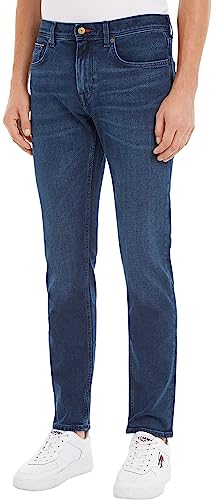 Tommy Hilfiger Herren Jeans Hose Core Straight Denton mit Stretch, Blau (Bridger Indigo), 40W/32L von Tommy Hilfiger