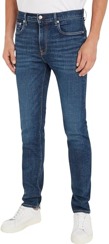 Tommy Hilfiger Herren Jeans Hose Bleecker Slim Fit, Blau (Gulf Blue), 29W/30L von Tommy Hilfiger