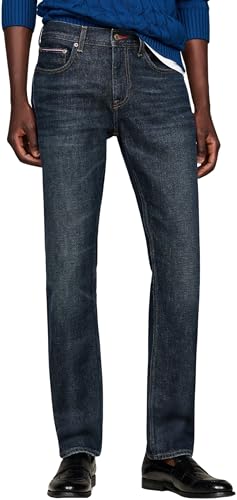 Tommy Hilfiger Herren Jeans Hose Denton Crest Straight Fit, Blau (Crest Indigo), 28W/36L von Tommy Hilfiger