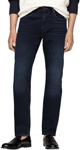 Tommy Hilfiger Herren Jeans Hose Regular Fit Straight Leg, Blau (Teton Indigo), 32W/36L von Tommy Hilfiger