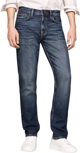 Tommy Hilfiger Herren Jeans Hose Regular Straight Fit, Blau (Baxter Indigo), 34W/36L von Tommy Hilfiger