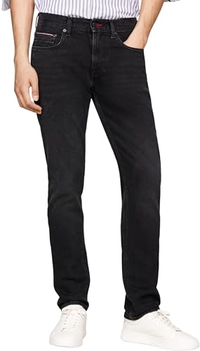 Tommy Hilfiger Herren Jeans Hose Straight Fit, Schwarz (Kane Black), 28W/34L von Tommy Hilfiger