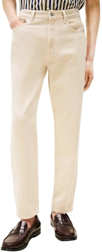 Tommy Hilfiger Herren Jeans Hose Tapered Harlem Mid Rise, Elfenbein (Soft Cream), 32W/38L von Tommy Hilfiger