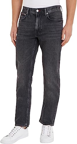 Tommy Hilfiger Herren Jeans Regular Stretch, Schwarz (Morgan Black), 31W / 36L von Tommy Hilfiger