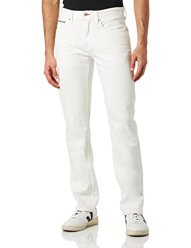 Tommy Hilfiger Herren Jeans Straight Denton Stretch, Weiß (Gale White), 34W / 32L von Tommy Hilfiger