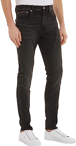 Tommy Hilfiger Herren Jeans Tapered Stretch, Schwarz (Branson Grey), 29W / 32L von Tommy Hilfiger