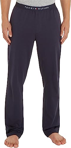 Tommy Hilfiger Herren Jogginghose Jersey Sweatpant aus Baumwolle, Blau (Desert Sky), L von Tommy Hilfiger