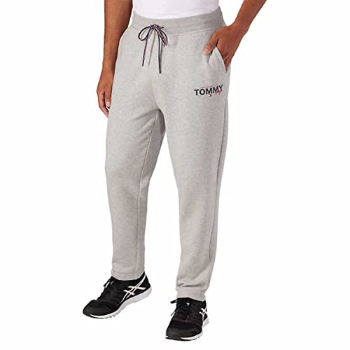 Tommy Hilfiger Herren-Jogginghose mit Logo und Taschen, 050 B10 Grey Heather, X-Groß von Tommy Hilfiger