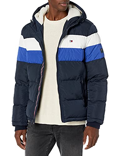 Tommy Hilfiger Herren Kapuzenjacke, Blue Combo Poly Tech, Medium von Tommy Hilfiger