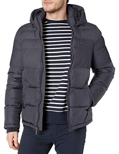 Tommy Hilfiger Herren Kapuzenjacke. Uzenjacke Daunenjacke für Oberbekleidung, Marineblau (Heather Navy), Medium von Tommy Hilfiger