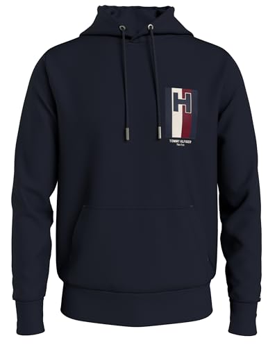 Tommy Hilfiger Herren Kapuzensweatshirt mit Emblem (DE/NL/SE/PL, Alphanumerisch, 3XL, Regular, Regular, Desserts Sky) von Tommy Hilfiger