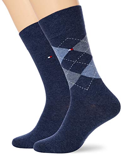 Tommy Hilfiger Herren Th Check Men's Socks (2 Pack) Socken, Jeans, 47-49 von Tommy Hilfiger