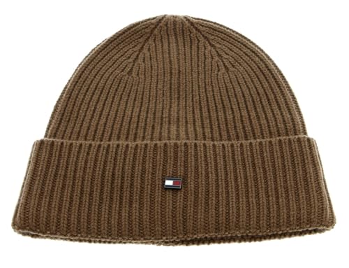 TOMMY HILFIGER TH Elevated Plaque Beanie Desert Khaki von TOMMY HILFIGER