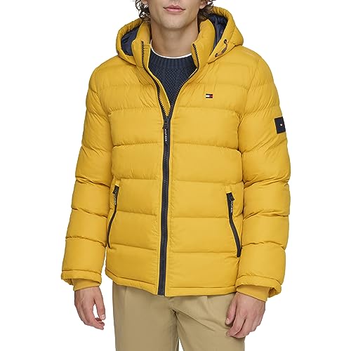 Tommy Hilfiger Herren Klassische Kapuzenjacke (Normale Größen) Alternativer Daunenmantel, gelb, XX-Large von Tommy Hilfiger