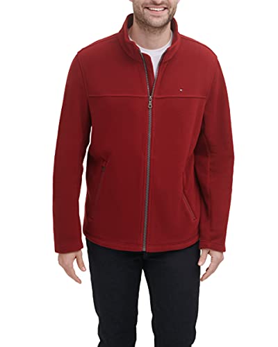 Tommy Hilfiger Herren Lightweight Polar Fleece Jacket Fleecejacke, Rot/Ausflug, einfarbig (Getaway Solids), XXL von Tommy Hilfiger