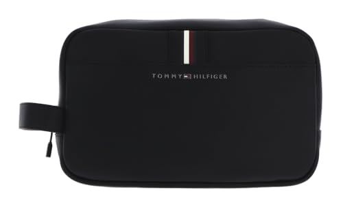 Tommy Hilfiger Herren Kulturbeutel Corporate Washbag Kunstleder, Schwarz (Black), Onesize von Tommy Hilfiger