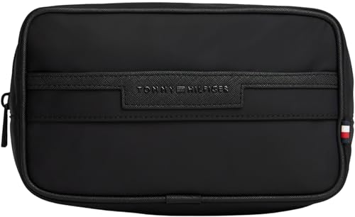 Tommy Hilfiger Herren Kulturbeutel Repreve Washbag mit Logo, Schwarz (Black), Einheitsgröße von Tommy Hilfiger