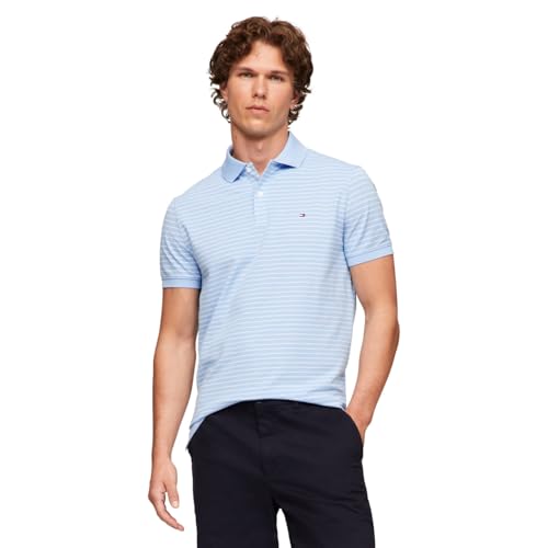 Tommy Hilfiger Herren Kurzarm Casual Dri Poloshirts in Regular Fit mit Feuchtigkeitstransport und Stretch, Vessel Blue/Ecru, XL Tommy Hilfiger Herren Kurzarm Casual Dri Poloshirts in Regular Fit mit Feuchtigkeitstransport und Stretch, Vessel Blue/Ecru, XL von Tommy Hilfiger