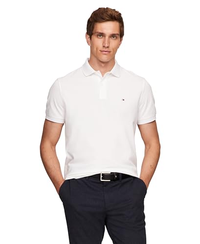Tommy Hilfiger Herren Kurzarm Casual Dri Poloshirts in Regular Fit mit Feuchtigkeitstransport und Stretch, Weiss/opulenter Garten, XL von Tommy Hilfiger