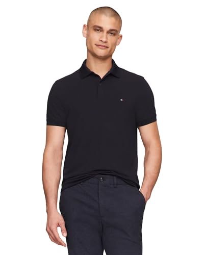 Tommy Hilfiger Herren Kurzarm Casual Dri Poloshirts in Regular Fit mit Feuchtigkeitstransport und Stretch, Wüstenhimmel, XX-Large von Tommy Hilfiger
