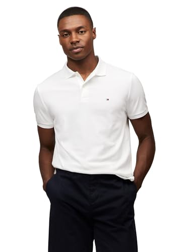 Tommy Hilfiger Herren Kurzarm Casual Poloshirts in Regular Fit mit Liquid Cotton, Weiss/opulenter Garten, 4XL von Tommy Hilfiger