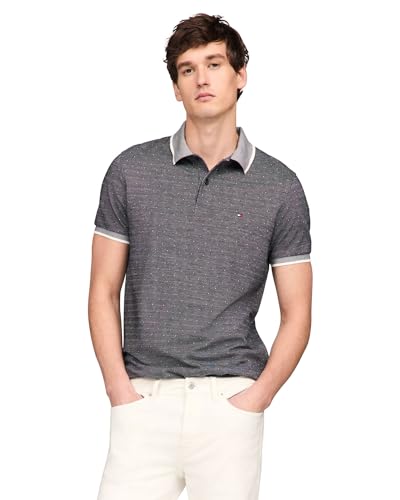 Tommy Hilfiger Herren Kurzarm Casual Poloshirts in Regular Fit mit ineinandergreifender Baumwolle, AOP Desert Sky, XX-Large von Tommy Hilfiger
