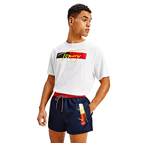 Tommy Hilfiger Herren Kurzer Kordelzug Badehose, Wüstenhimmel, L/XL von Tommy Hilfiger