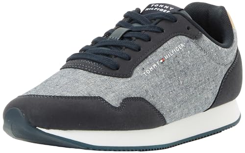 Tommy Hilfiger Herren Runner Sneaker Sportschuhe, Blau (Desert Sky), 40 von Tommy Hilfiger