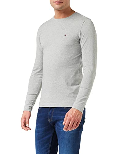 Tommy Hilfiger Herren Langarmshirt Baumwolle , Grau (Light Grey Heather), 3XL von Tommy Hilfiger