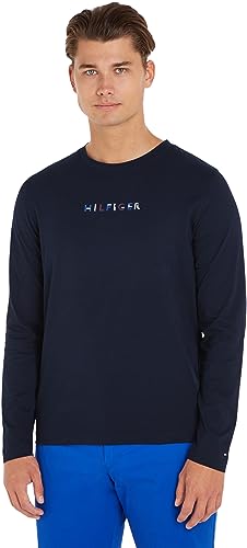 Tommy Hilfiger Herren Langarmshirt Langarm, Blau (Desert Sky), M von Tommy Hilfiger