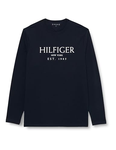 Tommy Hilfiger Herren Langarmshirt Rundhalsausschnitt, Blau (Desert Sky), XXL von Tommy Hilfiger
