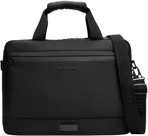 Tommy Hilfiger Herren Laptoptasche Computer Bag mit Außentasche, Schwarz (Black), Einheitsgröße von Tommy Hilfiger
