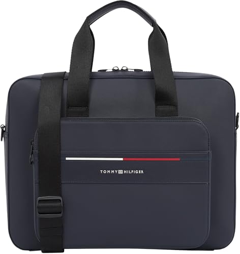 Tommy Hilfiger Herren Laptoptasche Foundation mit Außentasche, Blau (Space Blue), Einheitsgröße von Tommy Hilfiger