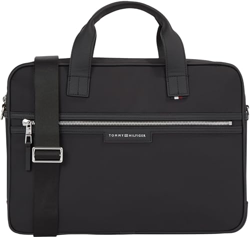 Tommy Hilfiger Herren Laptoptasche Urban Repreve Computer Bag mit Reißverschluss, Schwarz (Black), Onesize von Tommy Hilfiger