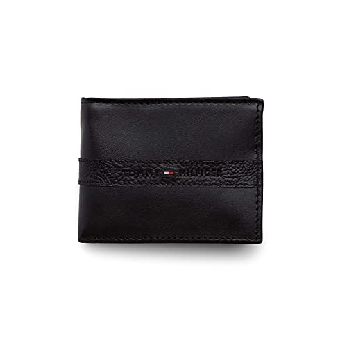 Tommy Hilfiger Herren Leder Ranger RFID Bifold b枚rse mit M眉nzfach, schwarz, Einheitsgr枚脽e von Tommy Hilfiger