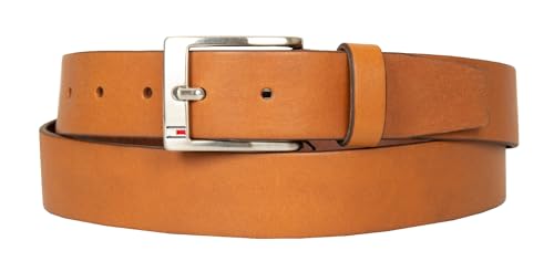 Tommy Hilfiger Herren Ledergürtel Gürtel Artikel AM0AM01002 NEW ALY BELT 3,5 cm Höhe 3.5, 910 Dark tan, 110 von Tommy Hilfiger