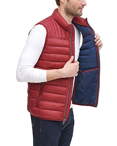 Tommy Hilfiger Herren Lightweight Packable Puffer Vest Daunenweste, Rot/Ausflug, einfarbig (Getaway Solids), XL von Tommy Hilfiger