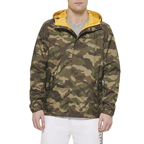 Tommy Hilfiger Herren Leichte, atmungsaktive, wasserdichte Kapuzenjacke Regenmantel, Camouflage, XXX-Large von Tommy Hilfiger