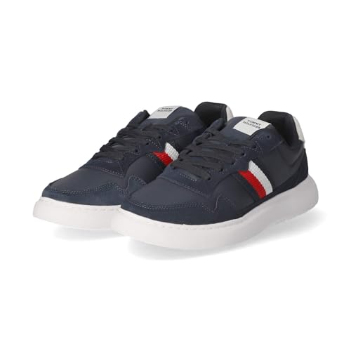 Tommy Hilfiger Herren Cupsole Sneaker Schuhe, Blau (Desert Sky), 44 EU von Tommy Hilfiger