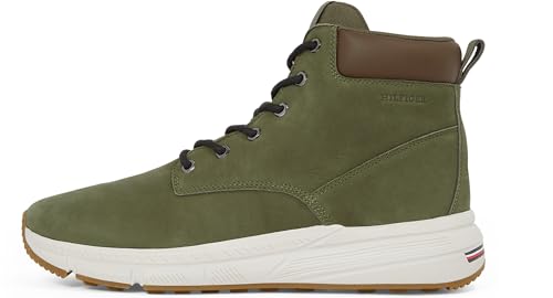 Tommy Hilfiger Herren Low Boot Stiefel Light Hybrid aus Leder, Grün (Army Green), 44 von Tommy Hilfiger
