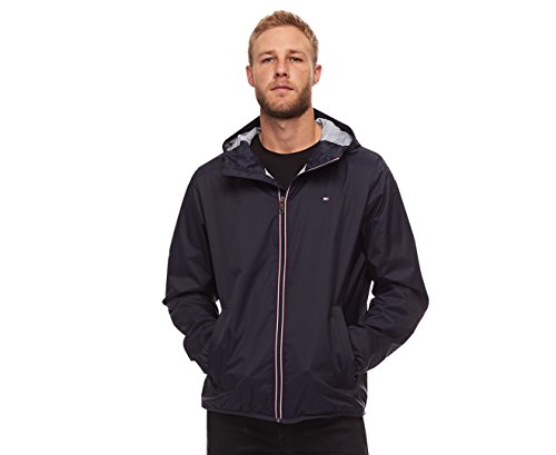 Tommy Hilfiger Herren Lightweight Active Water Resistant Hooded Rain Jacket Regenjacke, Navy, M von Tommy Hilfiger